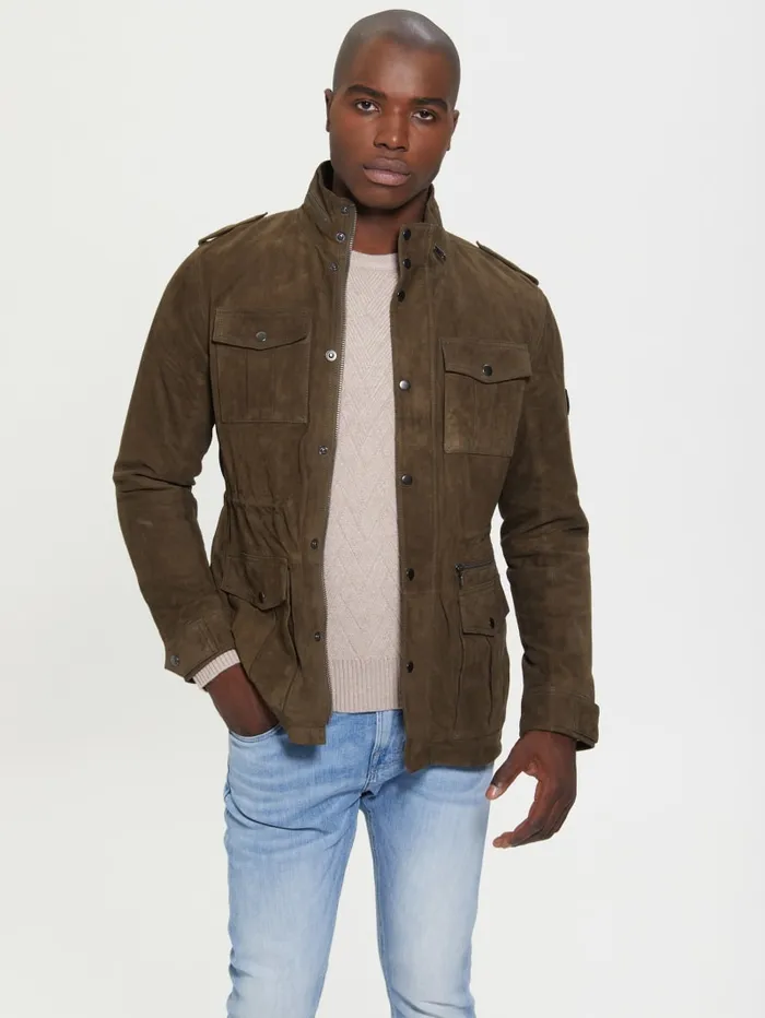 GUESS Jackets and Coats Suede Utility Jacket Colors 8211 Men