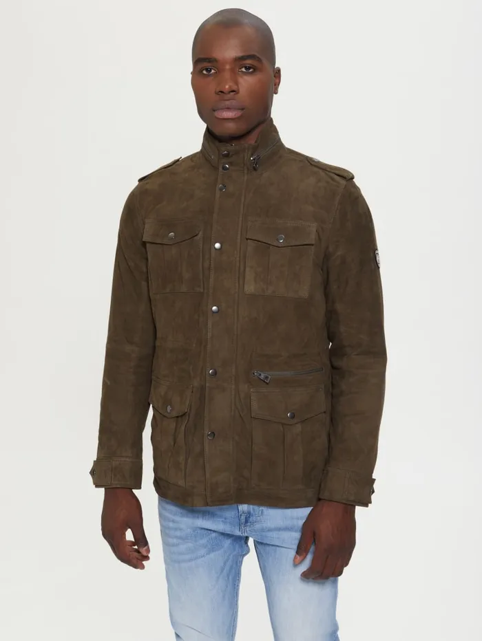 GUESS Jackets and Coats Suede Utility Jacket Colors 8211 Men