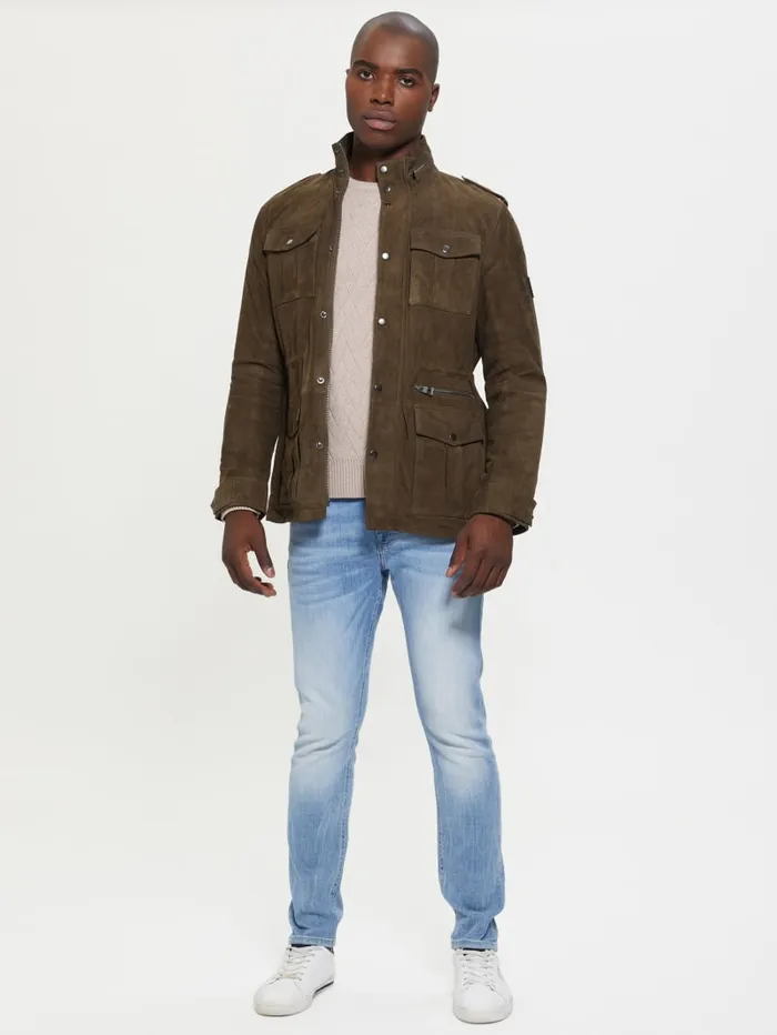 GUESS Jackets and Coats Suede Utility Jacket Colors 8211 Men
