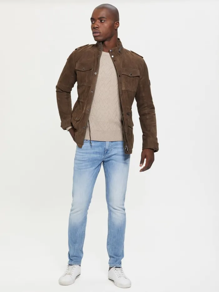 GUESS Jackets and Coats Suede Utility Jacket Colors 8211 Men