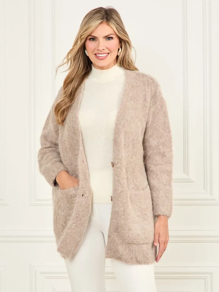 GUESS Jackets Michaela AlpacaBlend Cardigan Blue 8211 Women