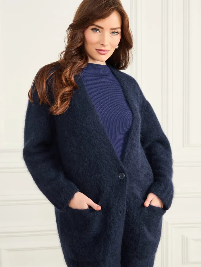 GUESS Jackets Michaela AlpacaBlend Cardigan Blue 8211 Women