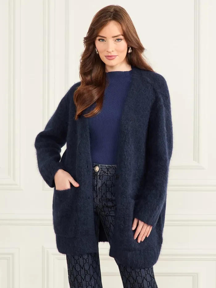 GUESS Jackets Michaela AlpacaBlend Cardigan Blue 8211 Women