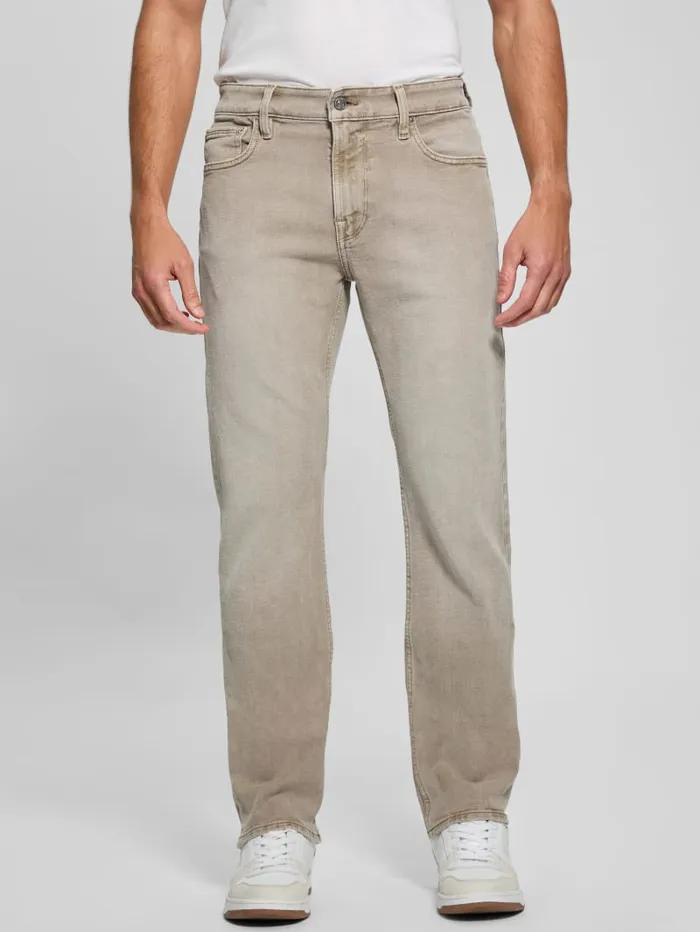GUESS Jeans and Denim Davis Straight Jeans Beige 8211 Men