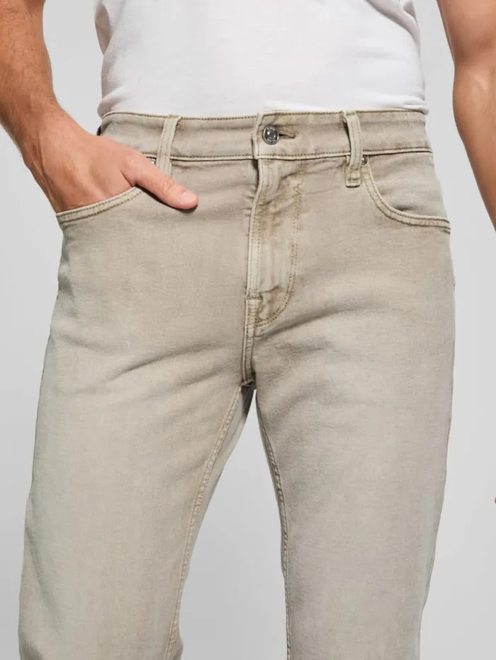 GUESS Jeans and Denim Davis Straight Jeans Beige 8211 Men