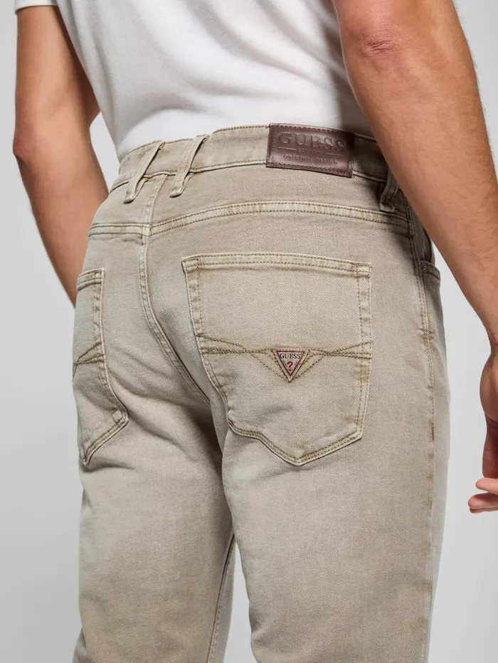 GUESS Jeans and Denim Davis Straight Jeans Beige 8211 Men