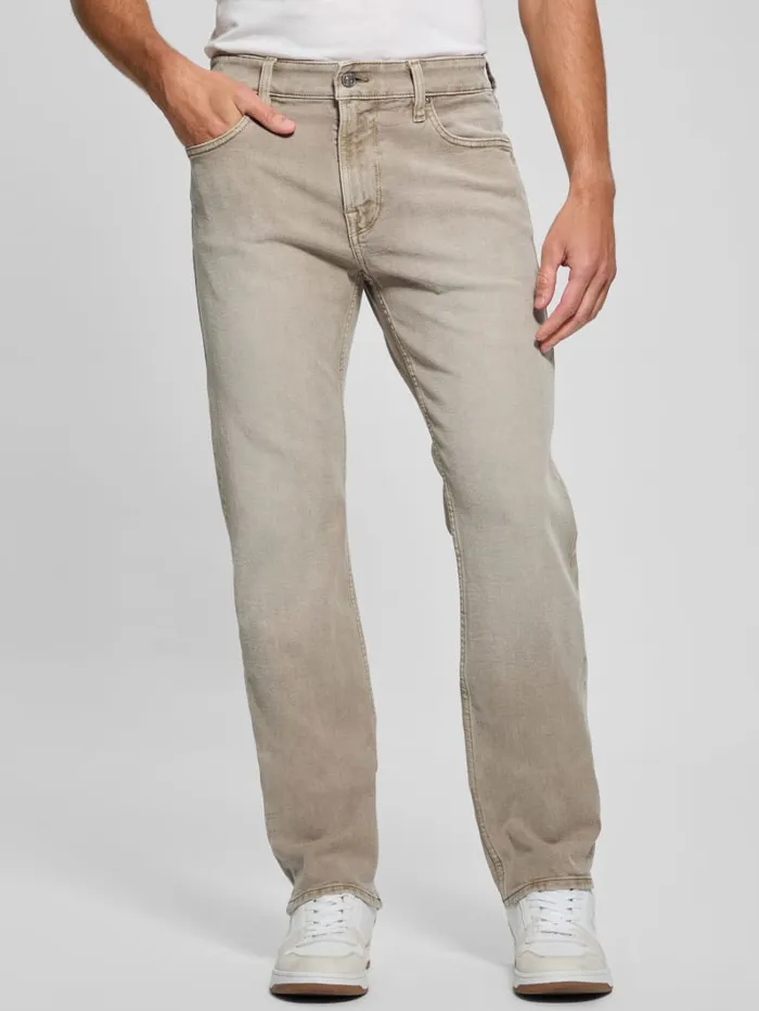 GUESS Jeans and Denim Davis Straight Jeans Beige 8211 Men