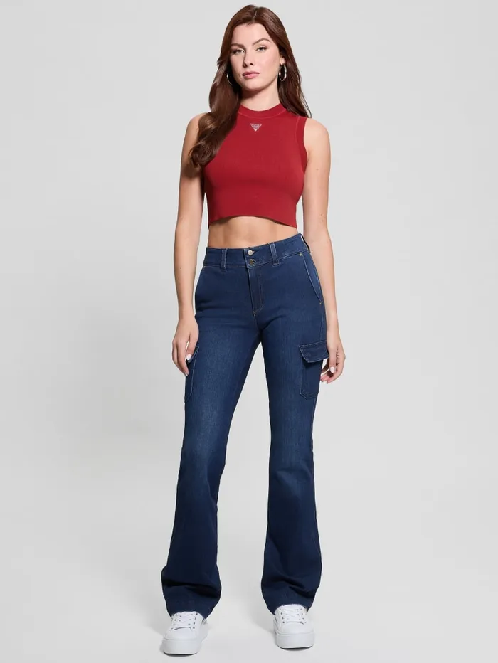 GUESS Jeans and Denim Eco Cargo Mini Bootcut Jeans Blue 8211 Women