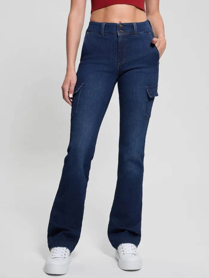GUESS Jeans and Denim Eco Cargo Mini Bootcut Jeans Blue 8211 Women