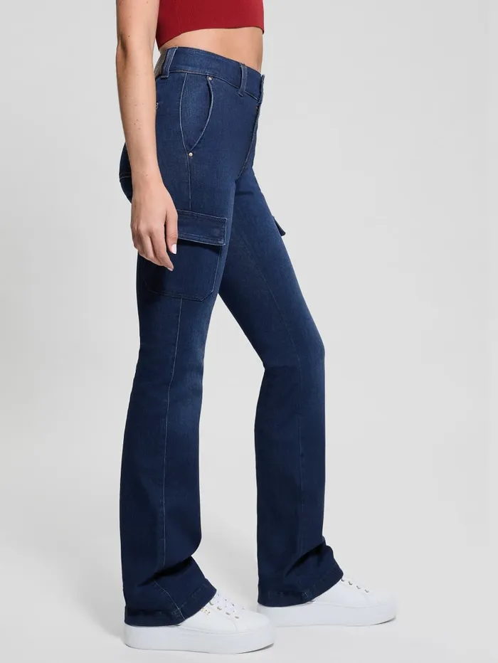 GUESS Jeans and Denim Eco Cargo Mini Bootcut Jeans Blue 8211 Women