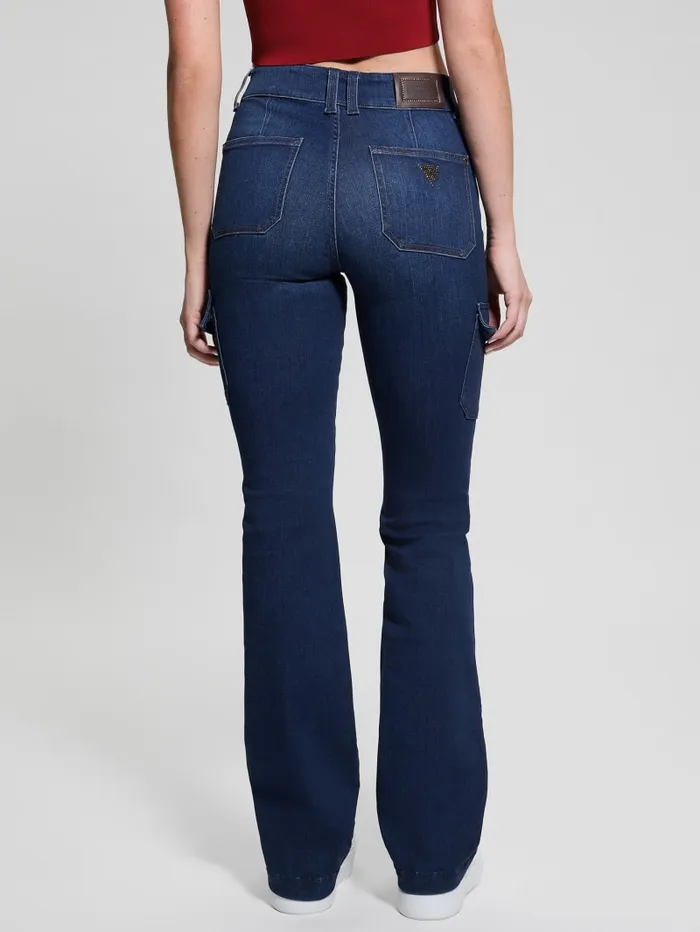 GUESS Jeans and Denim Eco Cargo Mini Bootcut Jeans Blue 8211 Women