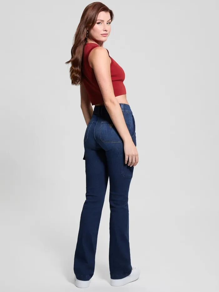 GUESS Jeans and Denim Eco Cargo Mini Bootcut Jeans Blue 8211 Women
