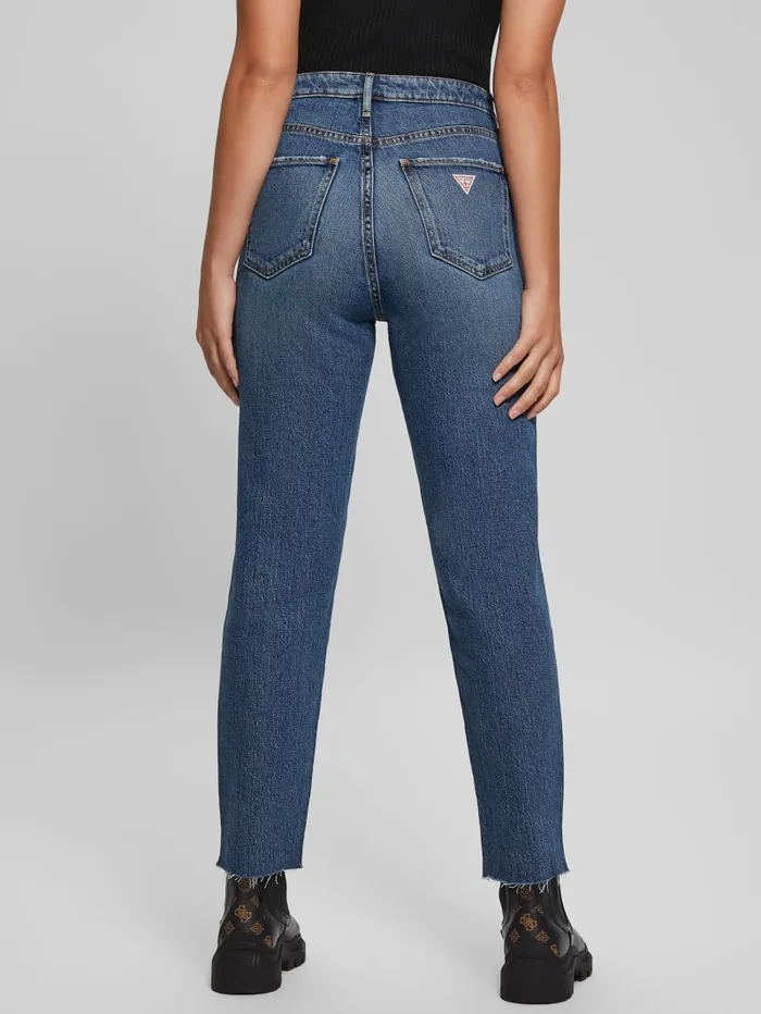GUESS Jeans and Denim Eco Distressed Mom Jeans Blue 8211 Women