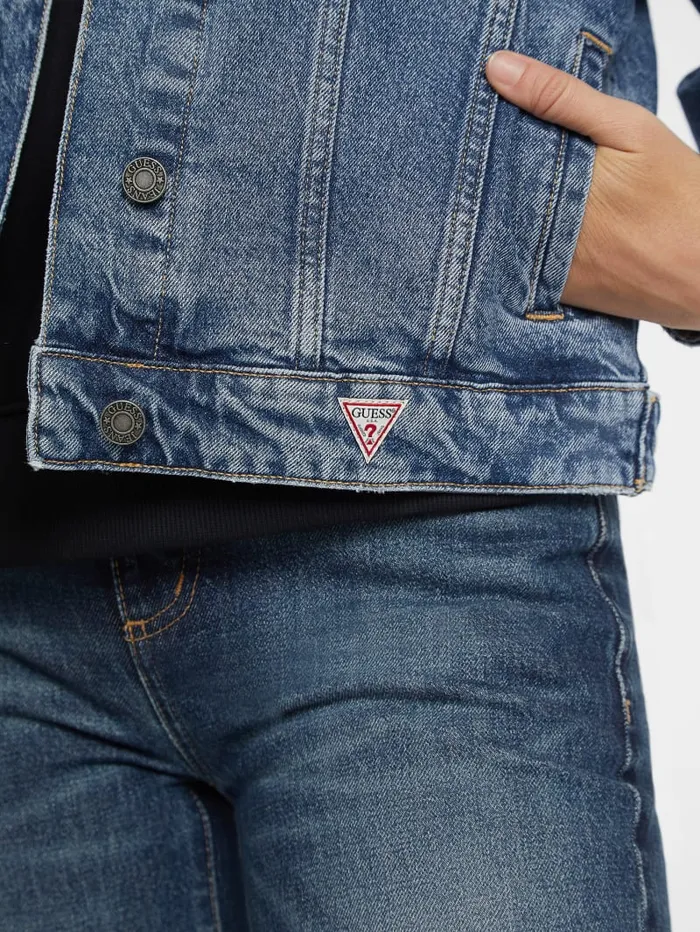 GUESS Jeans and Denim Oversized Denim Trucker Jacket Blue 8211 Women