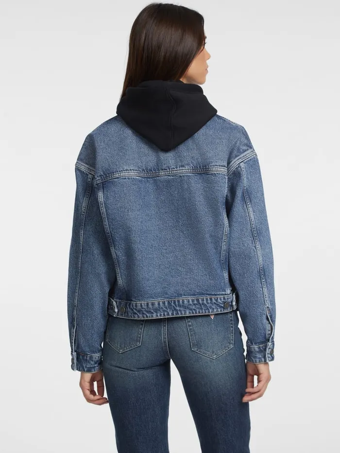 GUESS Jeans and Denim Oversized Denim Trucker Jacket Blue 8211 Women