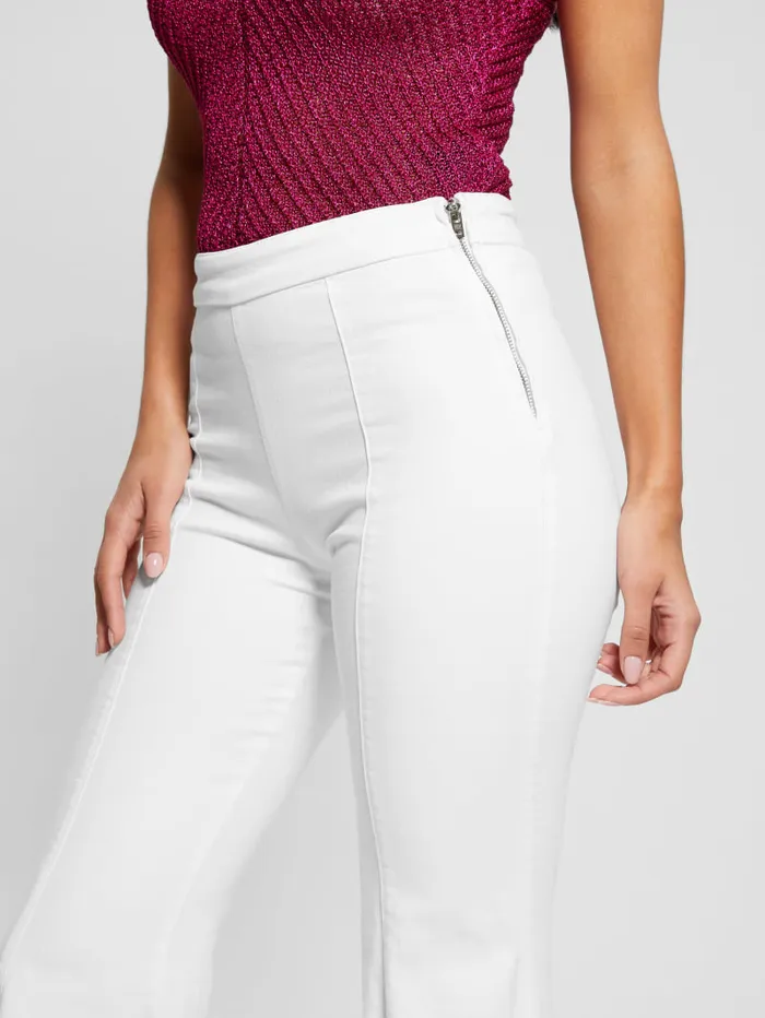 GUESS Jeans and Denim Sofia 1981 HighRise Flared Jeans White 8211 Women