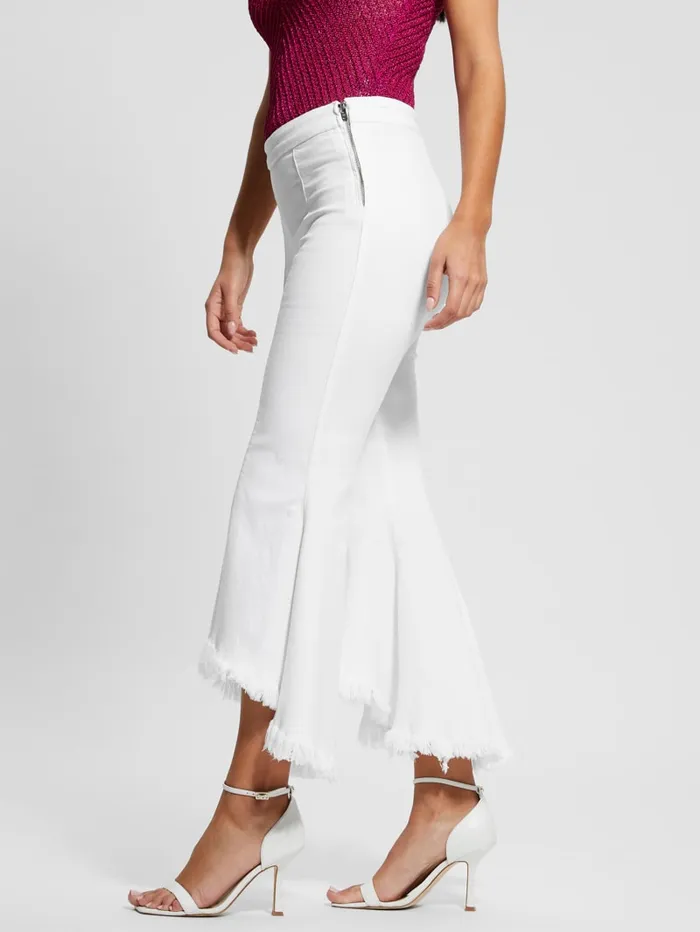 GUESS Jeans and Denim Sofia 1981 HighRise Flared Jeans White 8211 Women