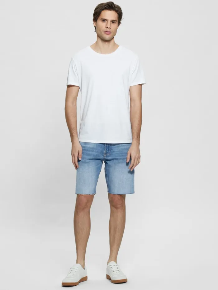 GUESS Jeans and Denim Wyatt Destroyed Shorts Blue 8211 Men