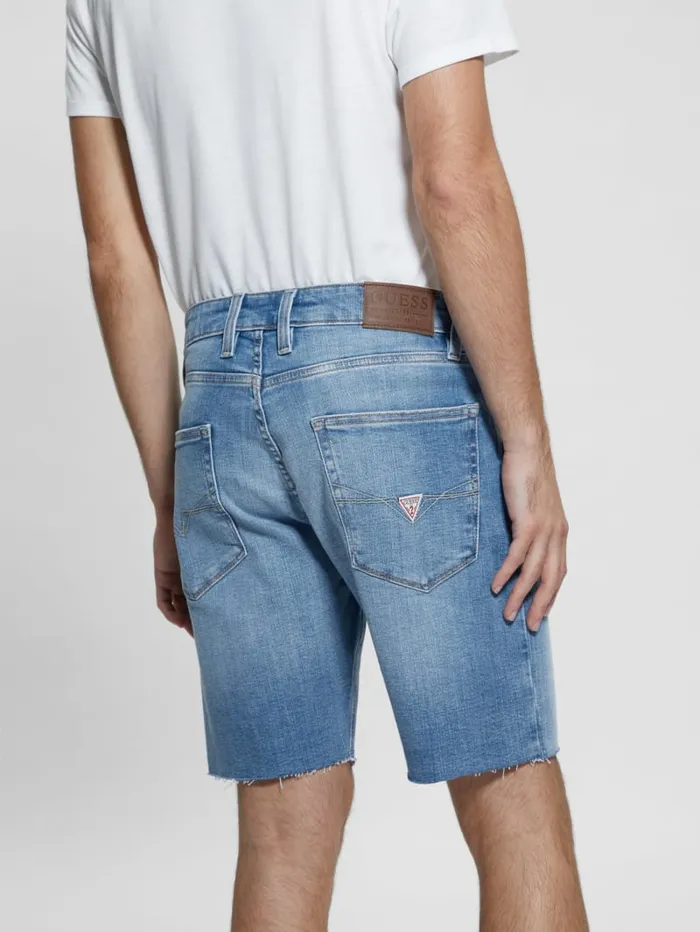 GUESS Jeans and Denim Wyatt Destroyed Shorts Blue 8211 Men