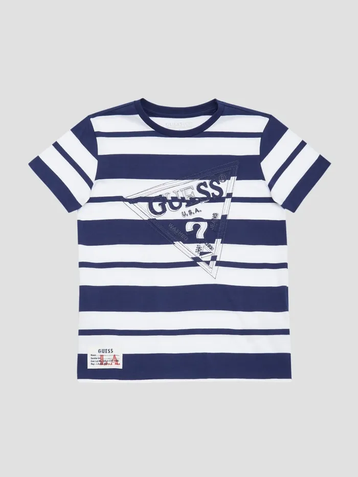 GUESS Little Boy 2 7 Eco Striped Tee 416 Blue 8211 Kids