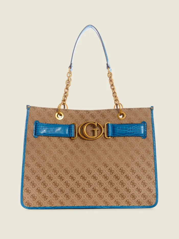 GUESS Sale Aviana Tote Blue 8211 Women
