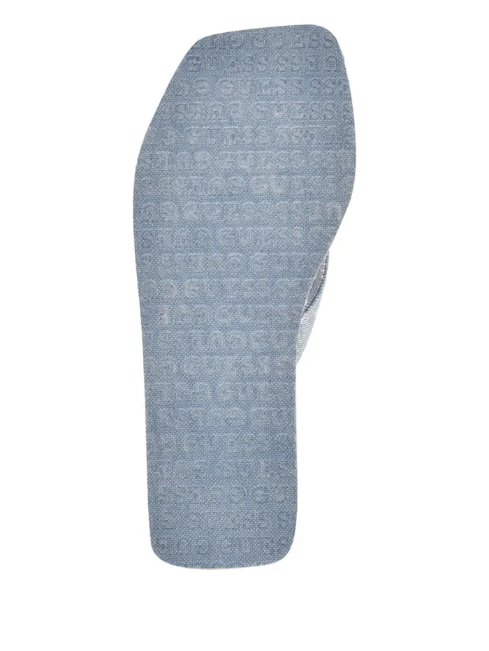 GUESS Sale Edany Denim G Buckle Wedge Sandals Blue 8211 Women