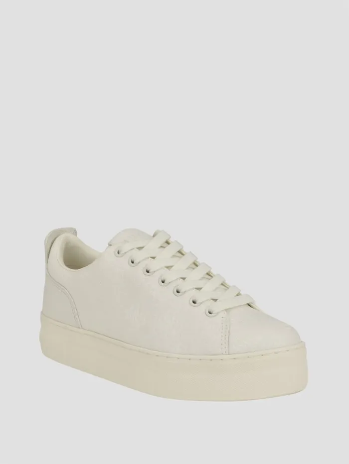 GUESS Sale Giaa Logo Print LowTop Sneakers White 8211 Women