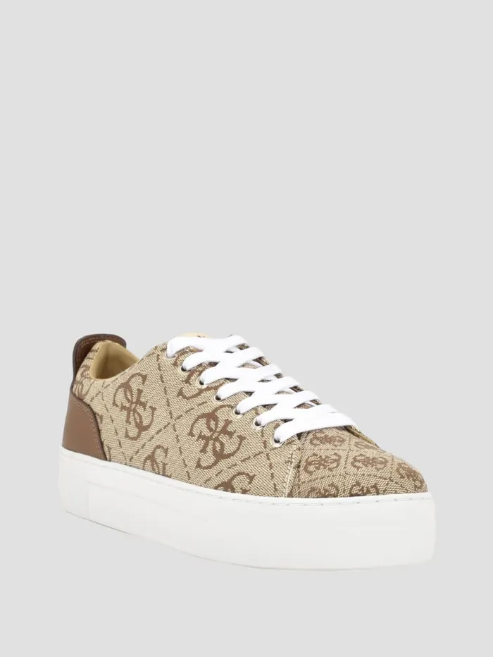GUESS Sale Giaa Logo Print LowTop Sneakers White 8211 Women