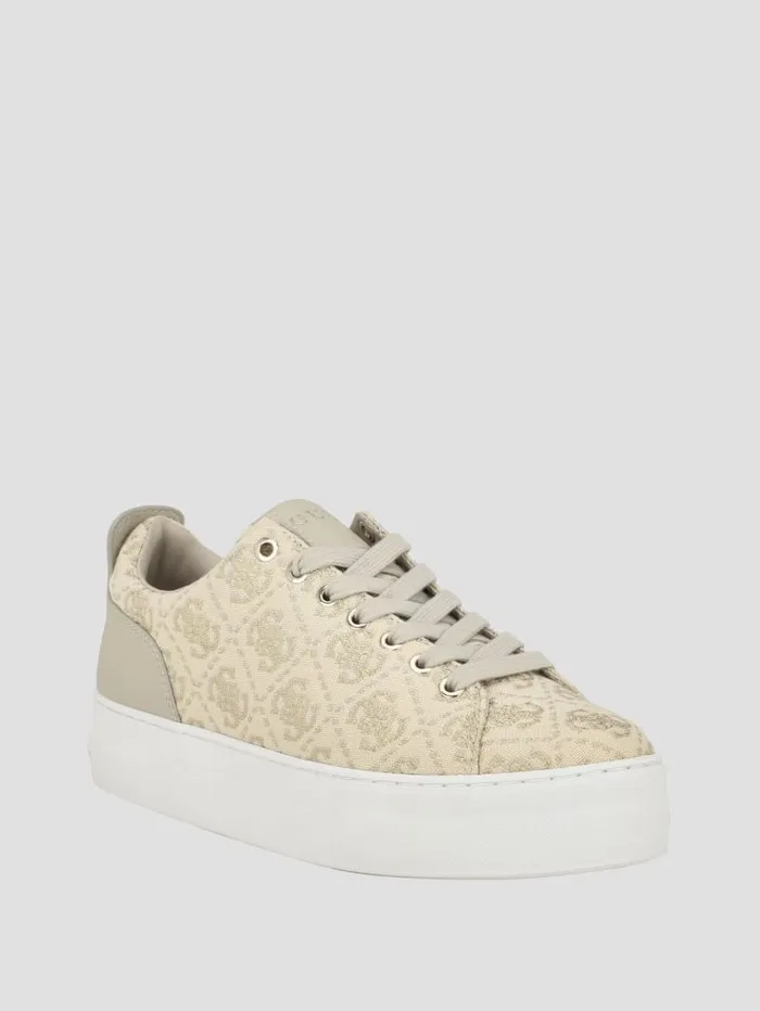 GUESS Sale Giaa Logo Print LowTop Sneakers White 8211 Women