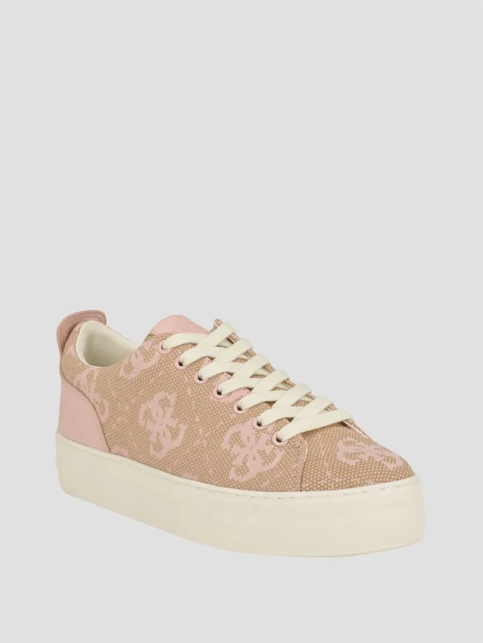 GUESS Sale Giaa Logo Print LowTop Sneakers White 8211 Women