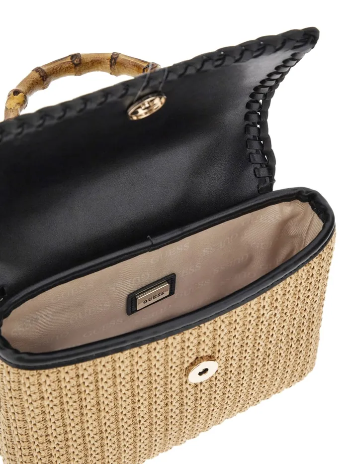 GUESS Sale Heloisa Straw Crossbody Orange 8211 Women