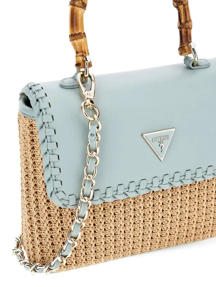 GUESS Sale Heloisa Straw Crossbody Orange 8211 Women