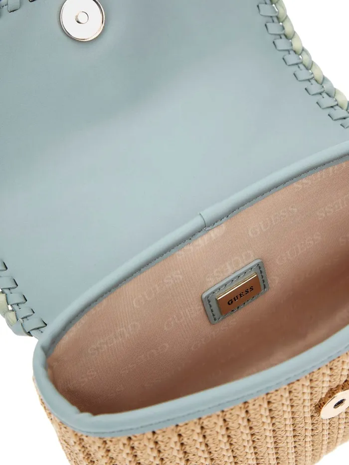 GUESS Sale Heloisa Straw Crossbody Orange 8211 Women