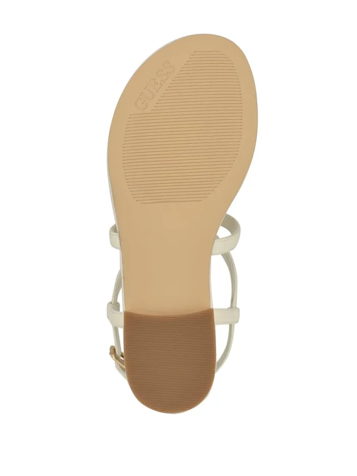 GUESS Sale Meaa Chain TStrap Sandals Brown 8211 Women