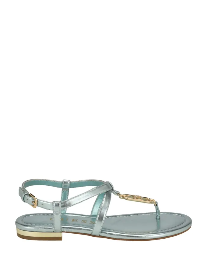 GUESS Sale Meaa Chain TStrap Sandals Brown 8211 Women
