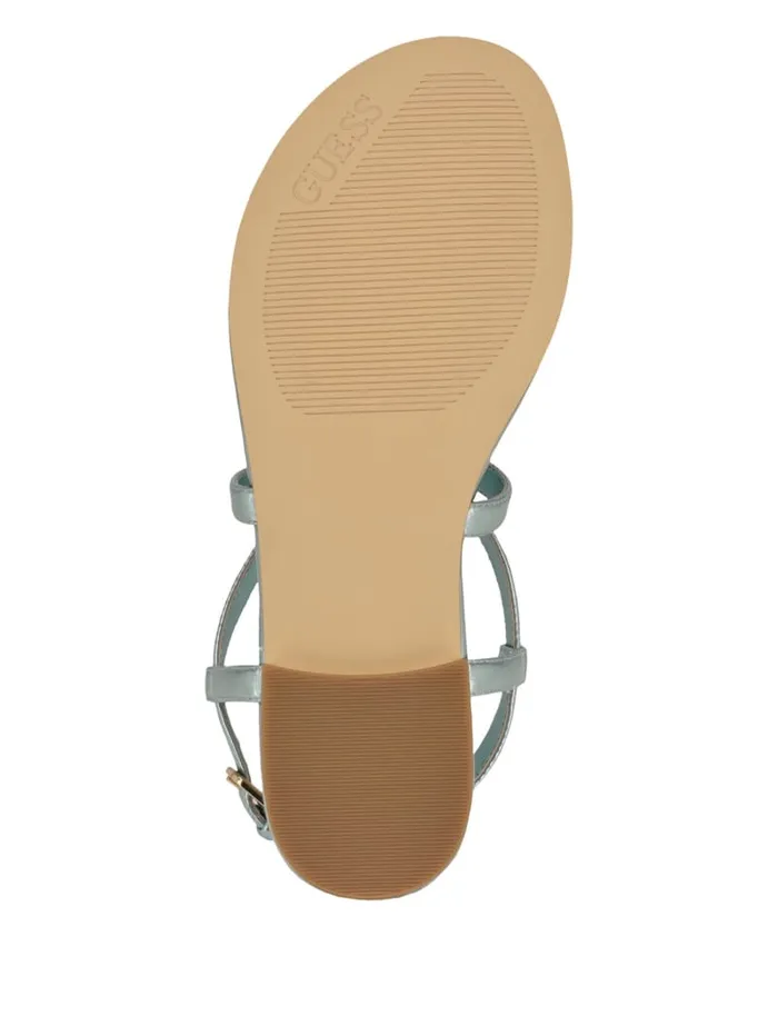GUESS Sale Meaa Chain TStrap Sandals Brown 8211 Women