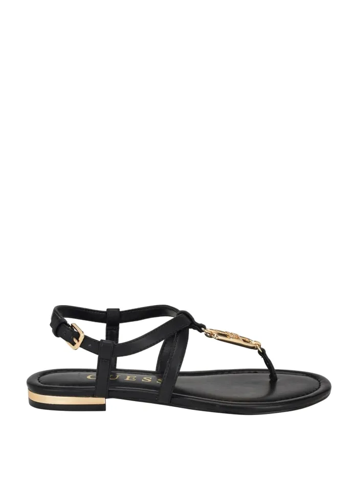 GUESS Sale Meaa Chain TStrap Sandals Brown 8211 Women