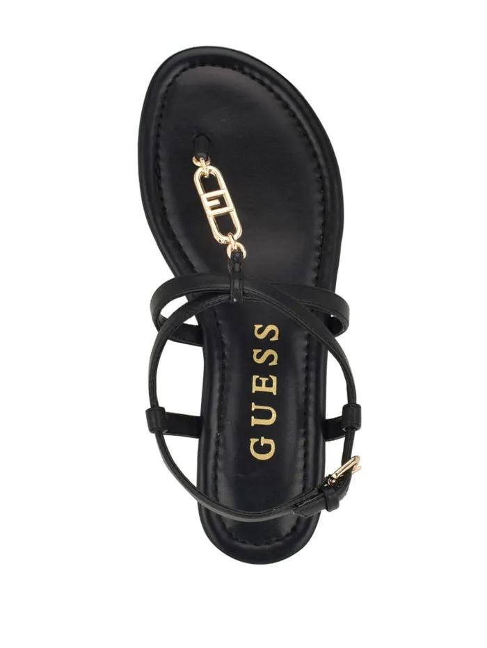 GUESS Sale Meaa Chain TStrap Sandals Brown 8211 Women