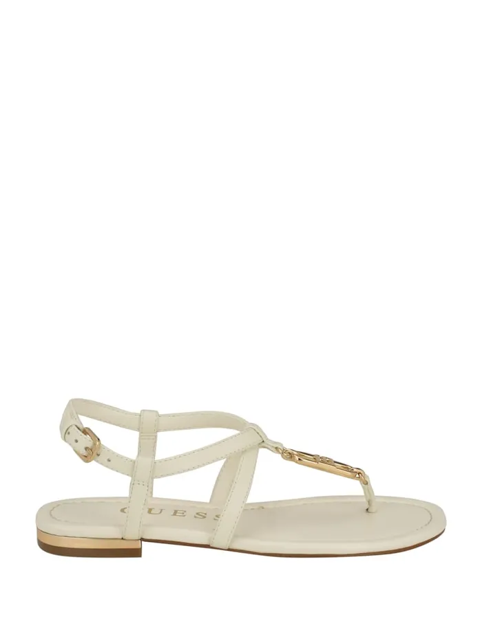 GUESS Sale Meaa Chain TStrap Sandals Brown 8211 Women