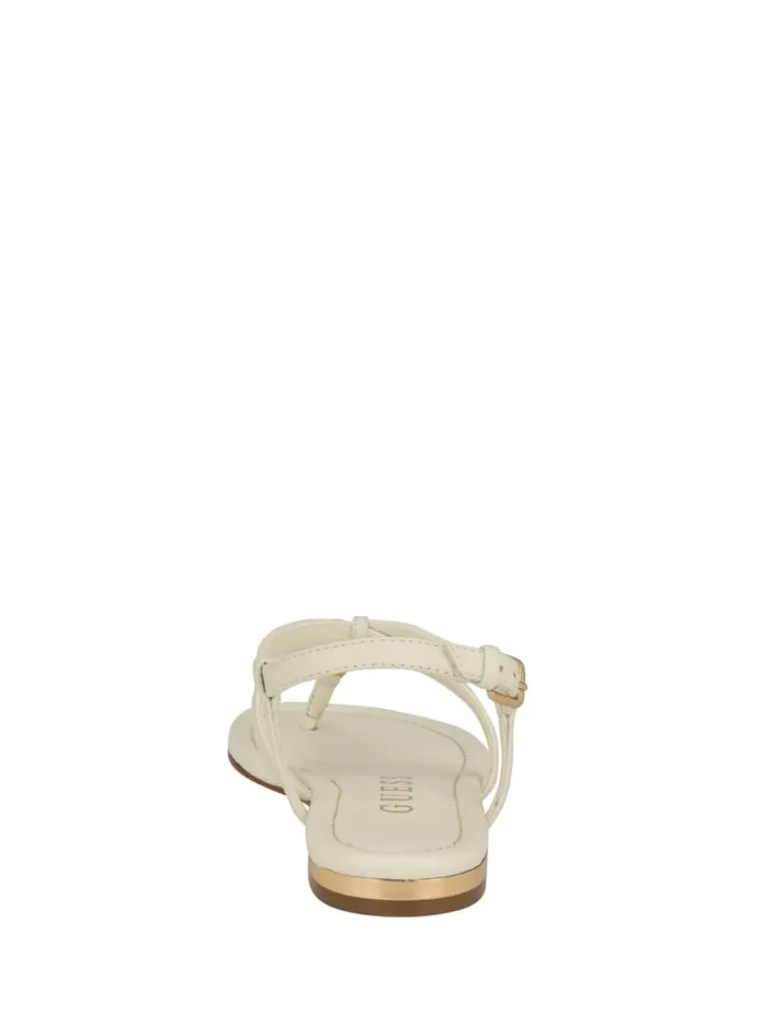 GUESS Sale Meaa Chain TStrap Sandals Brown 8211 Women