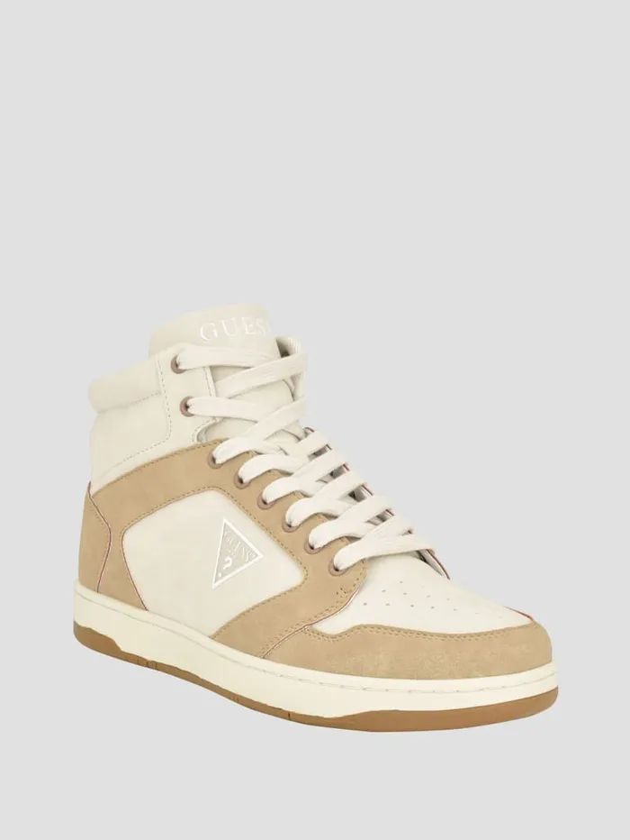 GUESS Sale Tubulo Triangle HighTop Sneakers Brown 8211 Women
