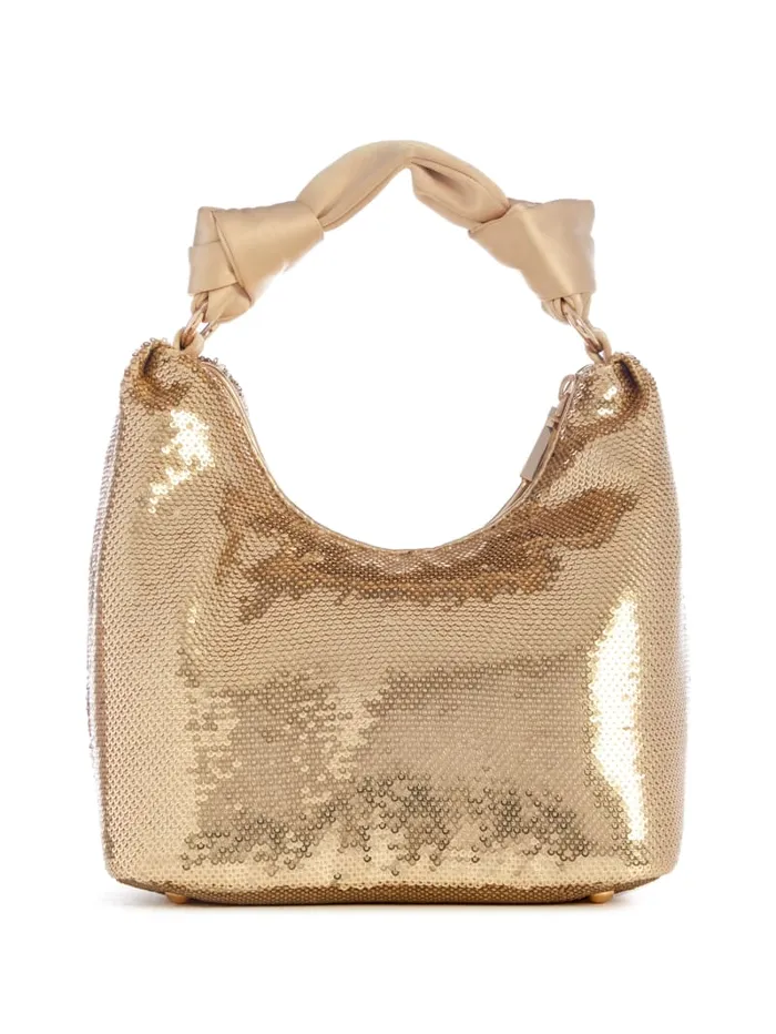 GUESS Sale Velina Sequin Hobo Bag Rosegold 8211 Women