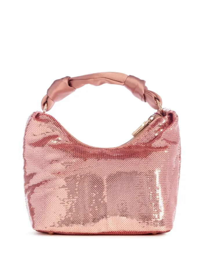 GUESS Sale Velina Sequin Hobo Bag Rosegold 8211 Women