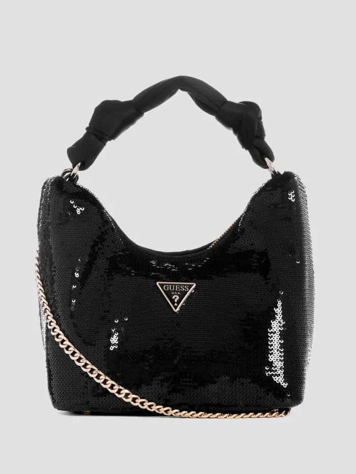 GUESS Sale Velina Sequin Hobo Bag Rosegold 8211 Women