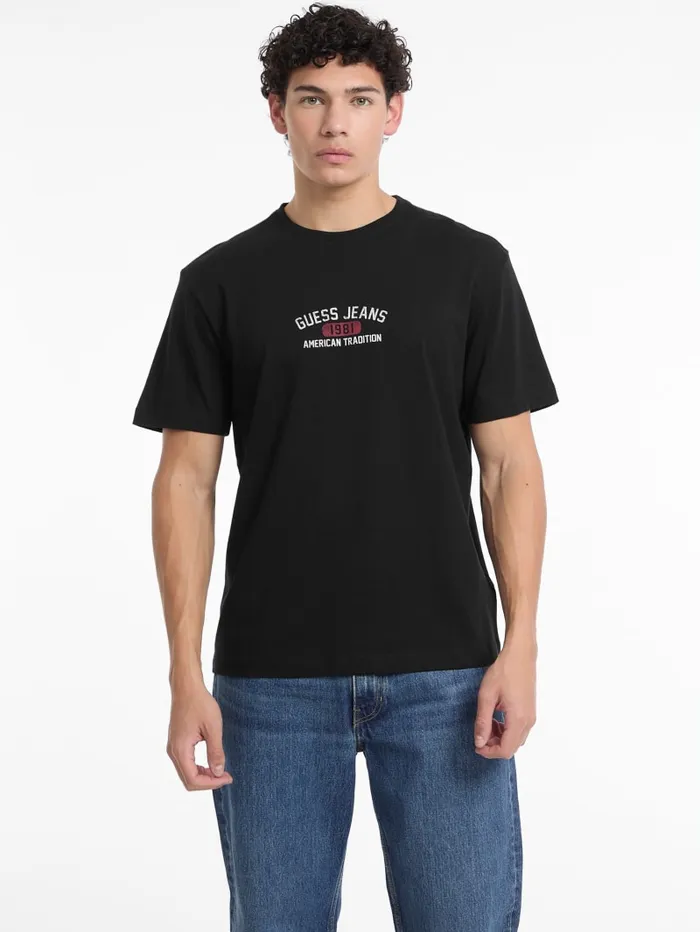 GUESS Shirts and Tees Eco Crewneck Printed Tee White 8211 Men