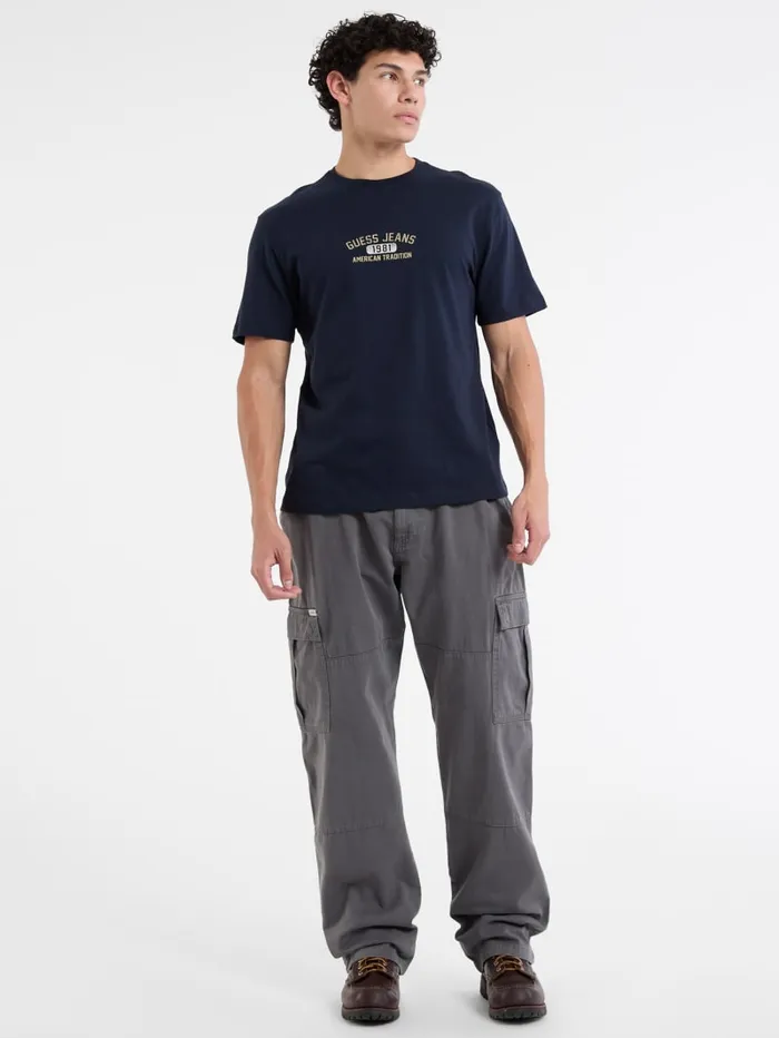 GUESS Shirts and Tees Eco Crewneck Printed Tee White 8211 Men