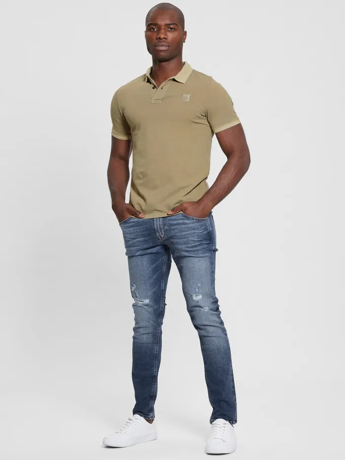GUESS Shirts Eco Pique Polo Turquoise 8211 Men