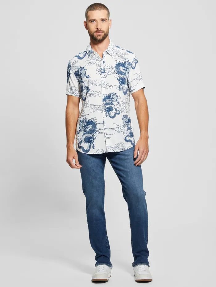 GUESS Shirts Eco Rayo Dragon Shirt Blue 8211 Men