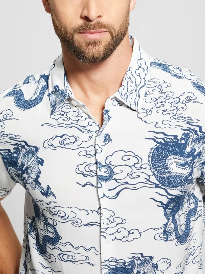 GUESS Shirts Eco Rayo Dragon Shirt Blue 8211 Men