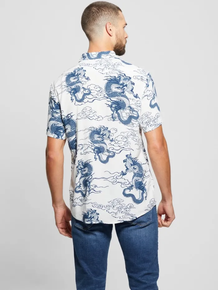 GUESS Shirts Eco Rayo Dragon Shirt Blue 8211 Men